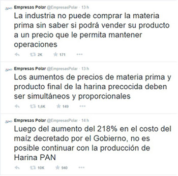 Hay harina de maíz y sin aumento por ahora 2 1385 9 A 2