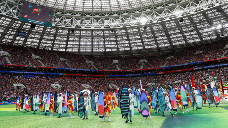 Soccer Football - World Cup - Opening Ceremony - Luzhniki Stadium, Moscow, Russia - June 14, 2018 General view during the opening ceremony REUTERS/Kai Pfaffenbach