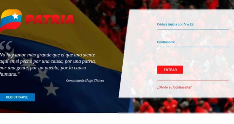 Portal web Carnet de la Patria