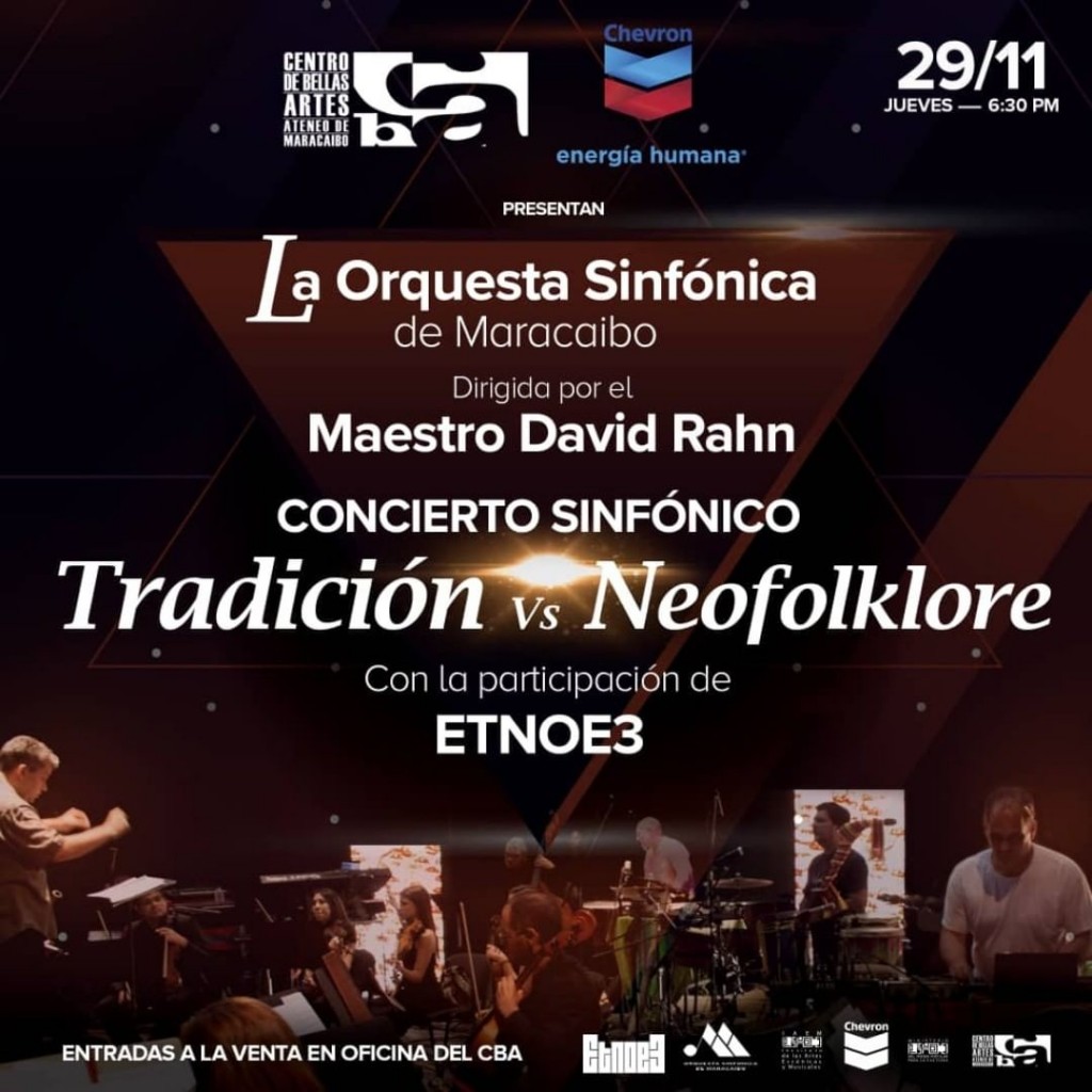 En concierto la Orquesta Sinfónica de Maracaibo fusiona su música con Etnoe3 3 neofolklore