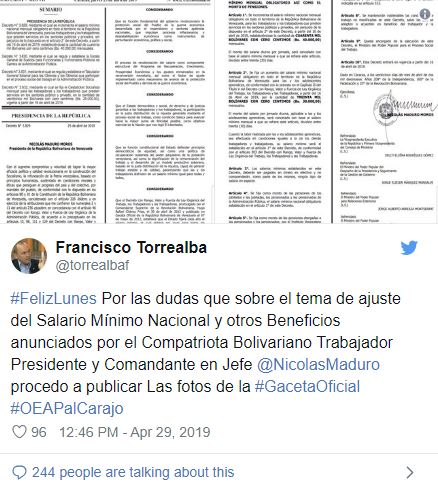 El Constituyentista Francisco Torrealba confirmó aumento del salario mínimo a Bs 40.000 y del bono de alimentación a Bs 25.000 2 sala