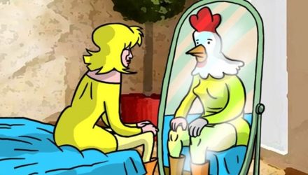 mujer gallina