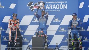Rea logra su sexto mundial en Superbike; Rins su tercera victoria en MotoGP 2 podio aragon 2020
