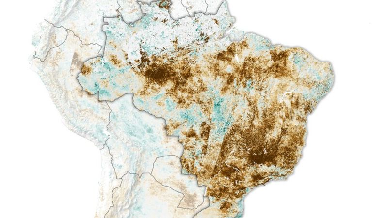 Las imágenes de la NASA que muestran la mayor sequía en casi un siglo en Brasil 2 Mapa de Brasil segun el ESI.