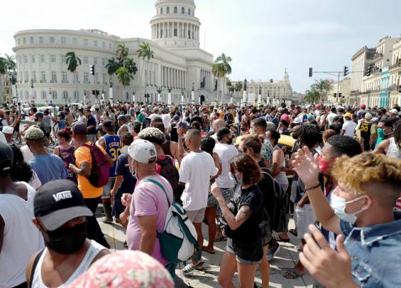 ¡Sorprendente! Históricas protestas en Cuba por crisis sanitaria en la segunda ola de Covid 3 Protestas en Cuba
