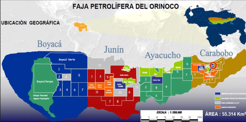 Figura 7 Areas de la Faja Petrolifera del Orinoco Hugo Chavez PDVSA CVP Integracion