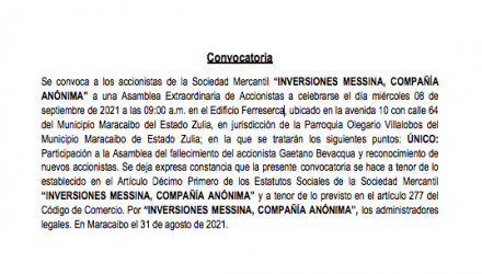 Inversiones Messina 1era. convocatoria 1 e1630618685100