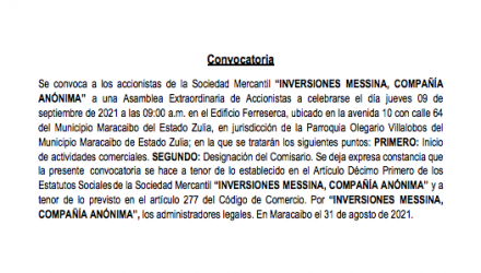 Inversiones Messina 2nda. convocatoria e1630618876421
