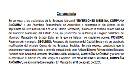 Inversiones Messina 3era. convocatoria e1630619242915