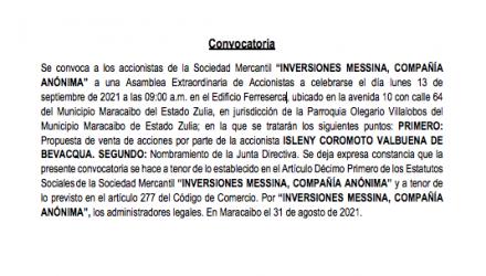 Inversiones Messina 4ta. convocatoria e1630619388937