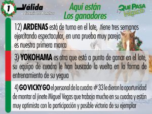 Aquí están los datos hípicos de Qué Pasa para el 5 y 6 nacional 7 1 VALIDAS