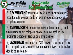 Aquí están los datos hípicos de Qué Pasa para el 5 y 6 nacional 3 2 NO VALIDA 1