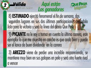 Aquí están los datos hípicos de Qué Pasa para el 5 y 6 nacional 9 2 VALIDA 2