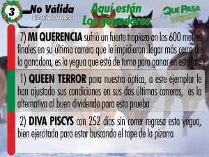 Aquí están los datos hípicos de Qué Pasa para el 5 y 6 nacional 4 3 NO VALIDA 1