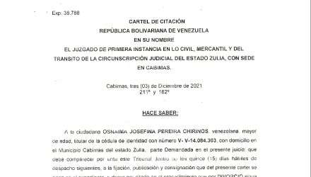 CARTEL DE CITACION Osnaima Josefina Pereira Chirinos Exped.388.788 e1639492267796