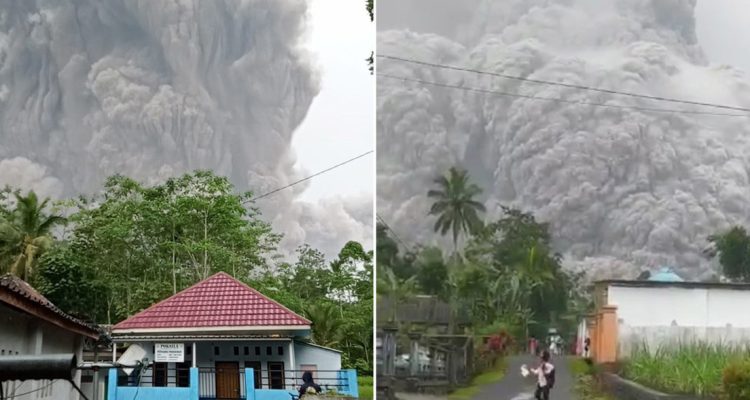 Un volcán entra en erupción en Indonesia y los residentes huyen en pánico con una nube de humo y cenizas a sus espaldas (+Video) 1 volcán