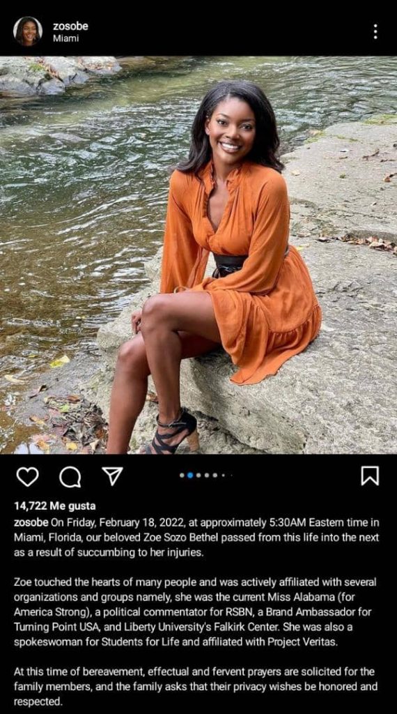 Murió Miss Alabama 2021 tras sufrir graves daños cerebrales en un accidente 2 Miss Alabama 2021
