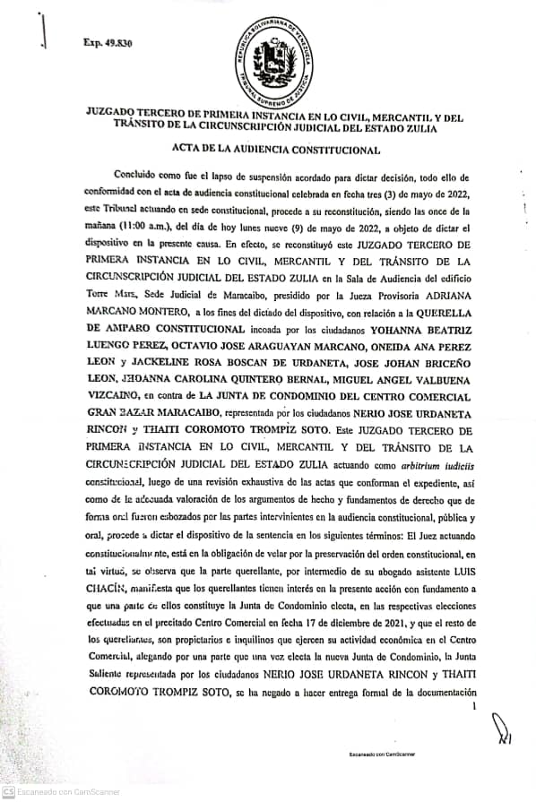 Gran Bazar: Tribunal ratificó validez de la elección de la junta de condominio 2 WhatsApp Image 2022 05 26 at 10.45.33 AM
