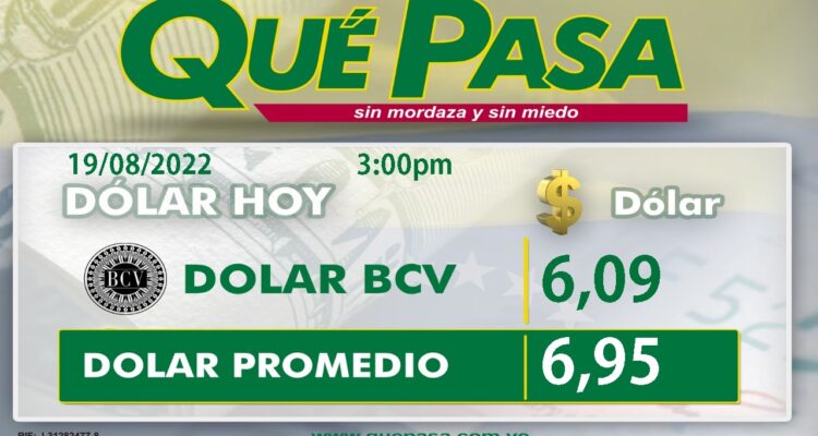 Dólar paralelo ha subido 16,41% en agosto: Cerró la semana en Bs.6,95 1 dolar