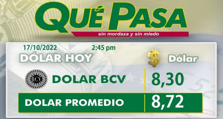 Dólar paralelo cerró este #17Oct en alza y cotizó en Bs. 8,72 por unidad 1 Dolar 5
