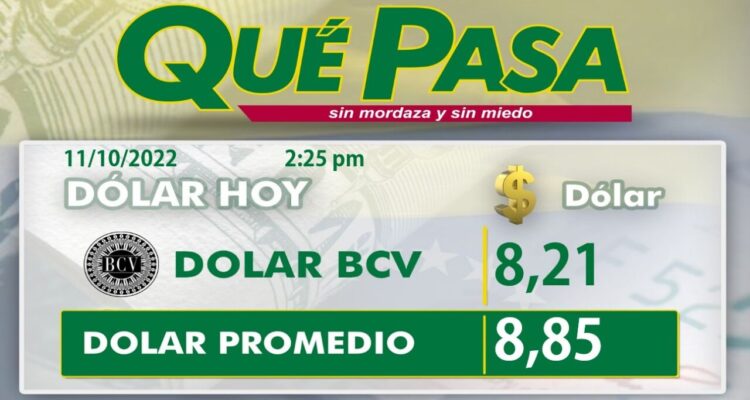 Dólar paralelo cerró este #11Oct en Bs. 8,85 por unidad 1 Dolar.