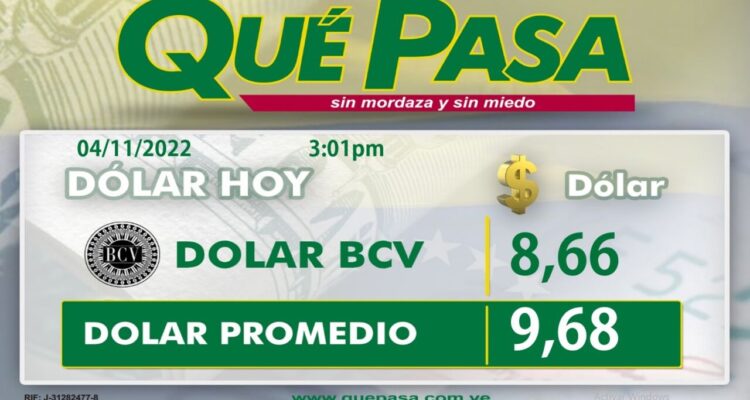 Dólar paralelo cerró en Bs.9,68 por unidad este #4Nov 1 Dolar 7