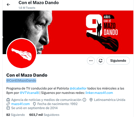 El Mazo dando recuperó su cuenta en tuiter 1 El Mazo