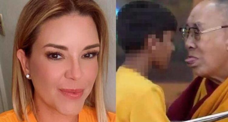 Alicia Machado llamó «viejo inmundo» a Dalai Lama tras decirle a un niño que «le chupe la lengua» 1 Alicia Machado Dalai lama