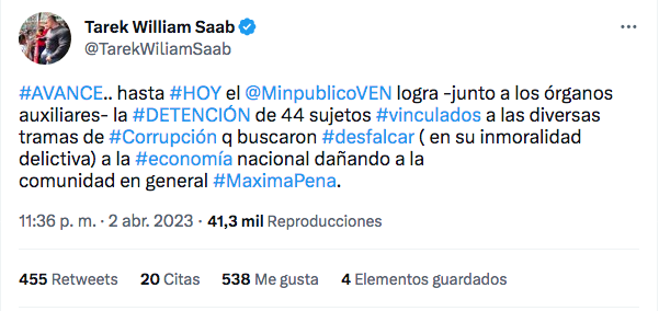 Van 44 detenidos por tramas de corrupción (Cifra actualizada por el MP) 2 Captura de pantalla 2023 04 03 a las 7.36.07