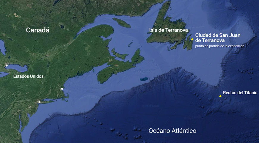 Se complica el rescate del submarino desaparecido en aguas del Atlántico con turistas para ver el Titanic 2 Submarino