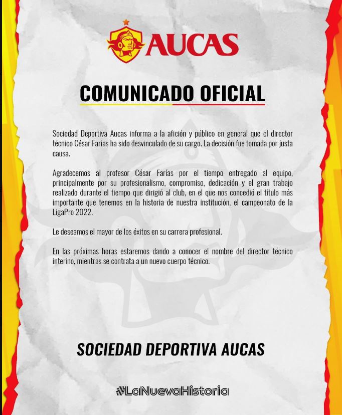 César Farías fue despedido por el Aucas en Ecuador 2 Farias