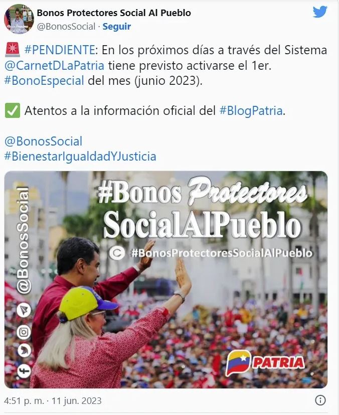 Estos son los bonos de la Patria que comenzarán a pagarse en los próximos días 2 Proximos bonos