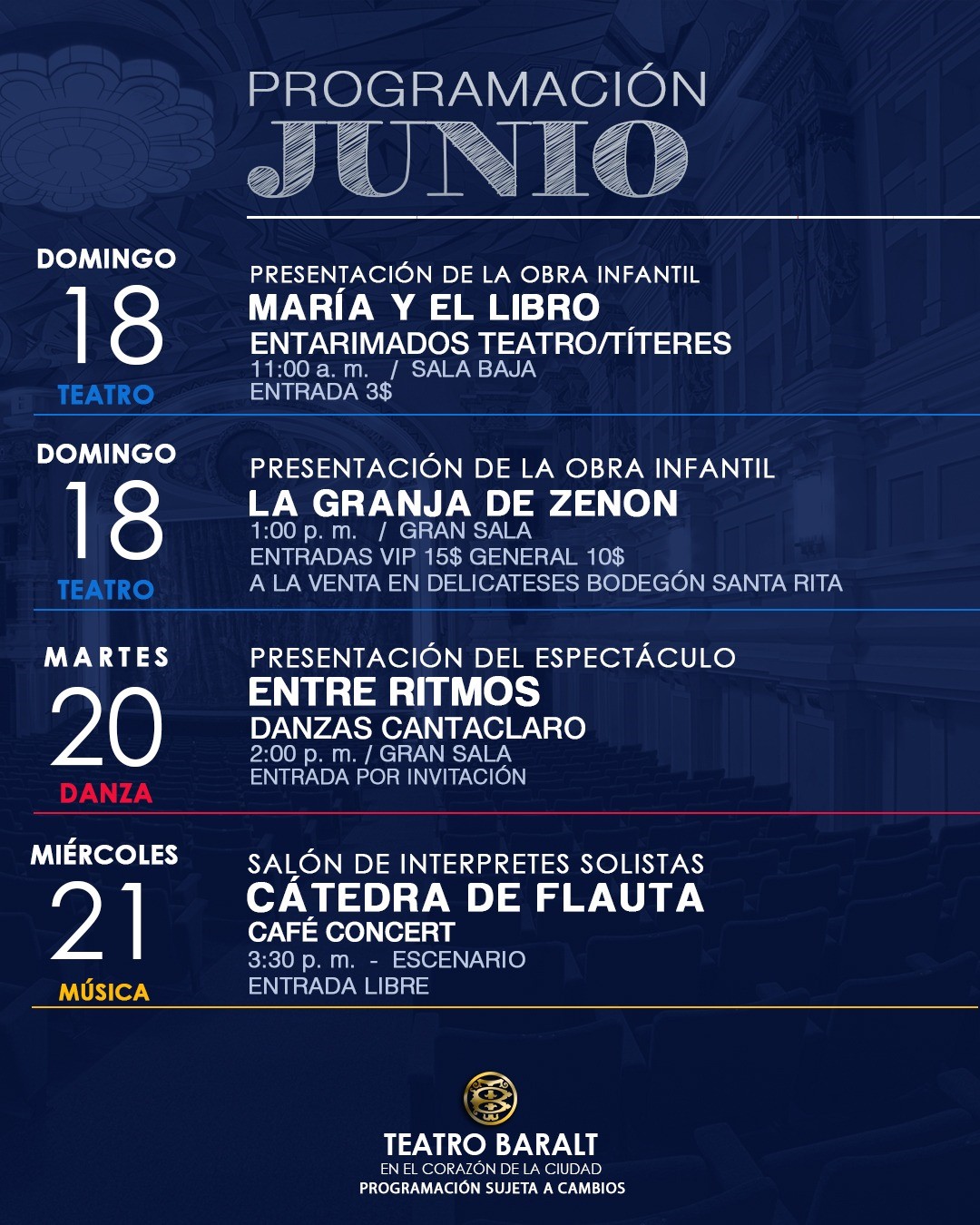 Juego de Damas: Una obra que te transportará a un mundo de emociones (+ Programación del mes) 3 prog baralt2