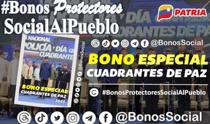 Comenzaron a pagar el bono especial Cuadrantes de Paz 1 Bonocuadrantes
