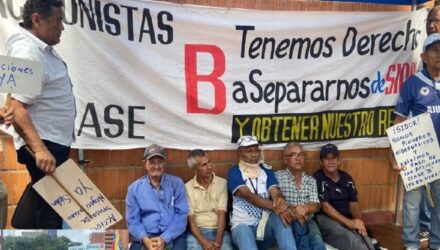 Bolivar jubilados cumplen 3 dias en huelga de hambre frente