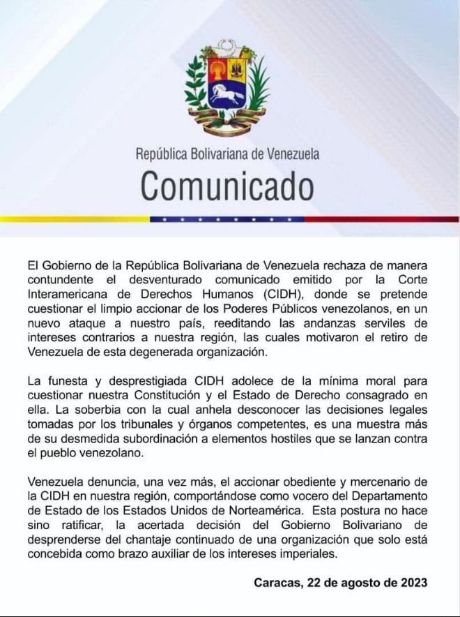 Comunicado canciller