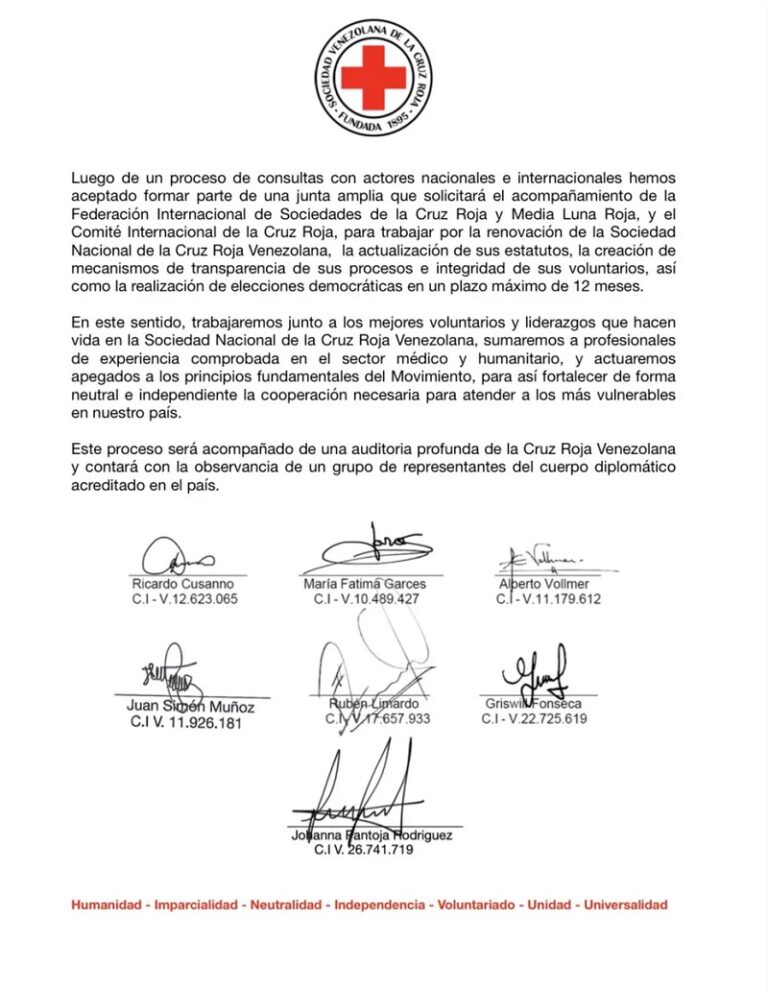 Cruz Roja Venezolana Junta Directiva