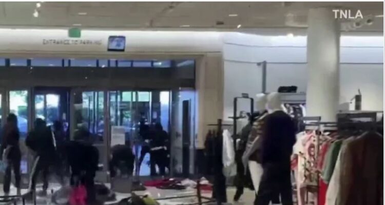 Decenas de personas entraron a robar en un centro comercial de Los Ángeles 1 Robo2