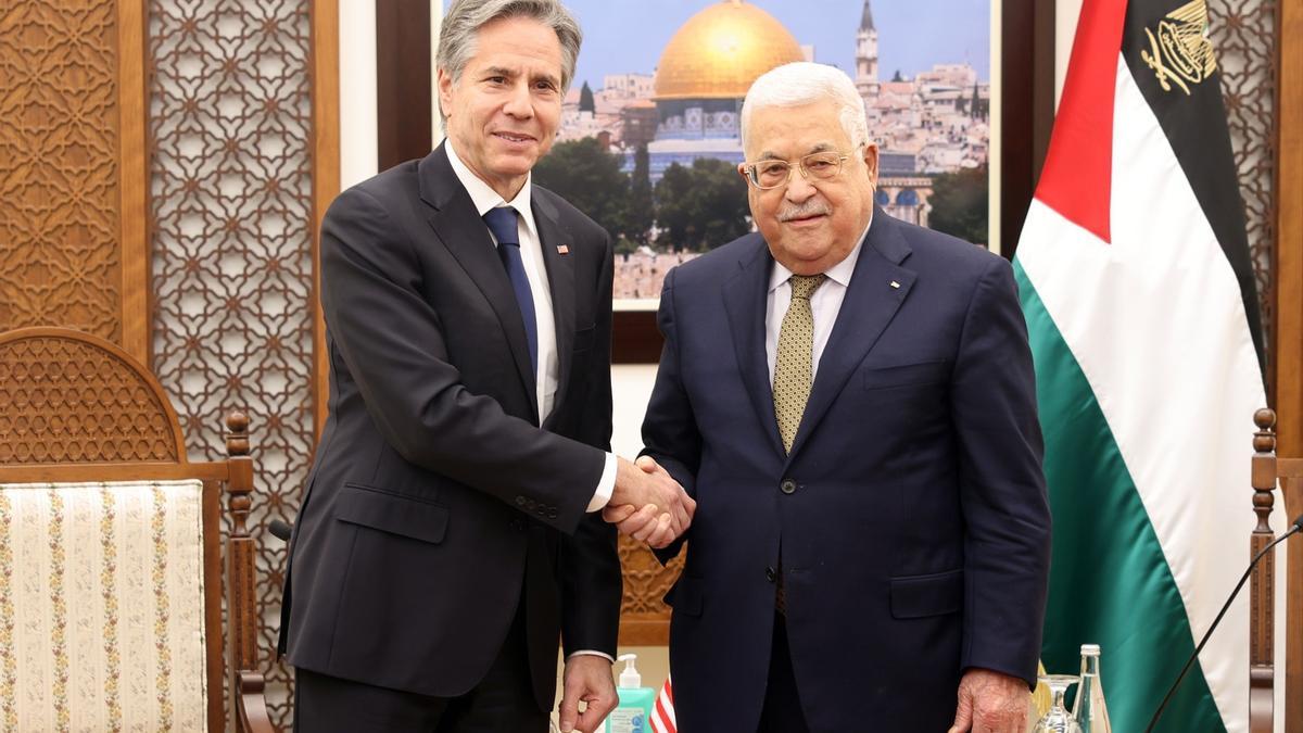 Blinken y el presidente de Palestina