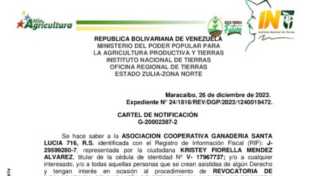 onBohEhI CARTEL DE NOTIFICACION SANTA LUCIA