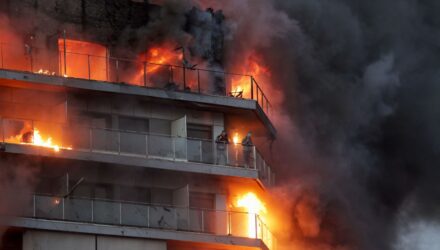 Incendio en Velencia Espana