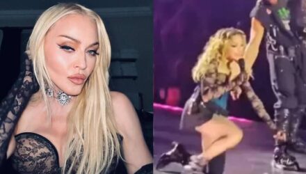 Madonna sufre aparatosa caida en pleno concierto
