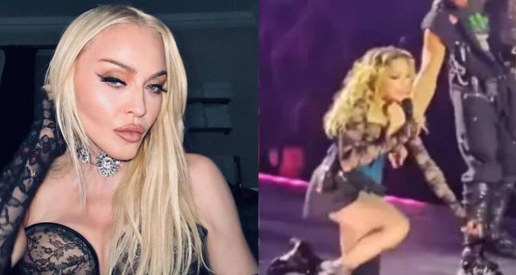 Madonna sufre aparatosa caida en pleno concierto
