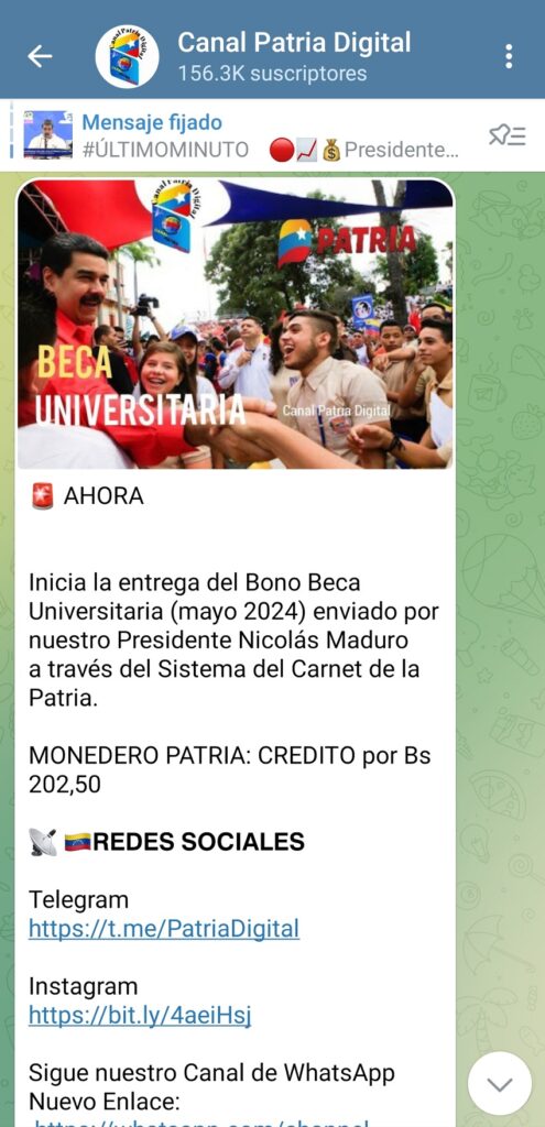 Iniciaron los pagos de los bonos «Beca Universitaria» y «Beca Enseñanza Media» de mayo 2 Bono