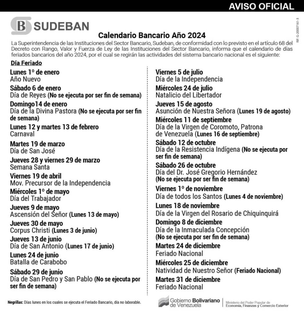 ¡Pilas! El lunes #17Jun será feriado bancario por el «Día de San Antonio» 2 CalendarioBancario2024 1