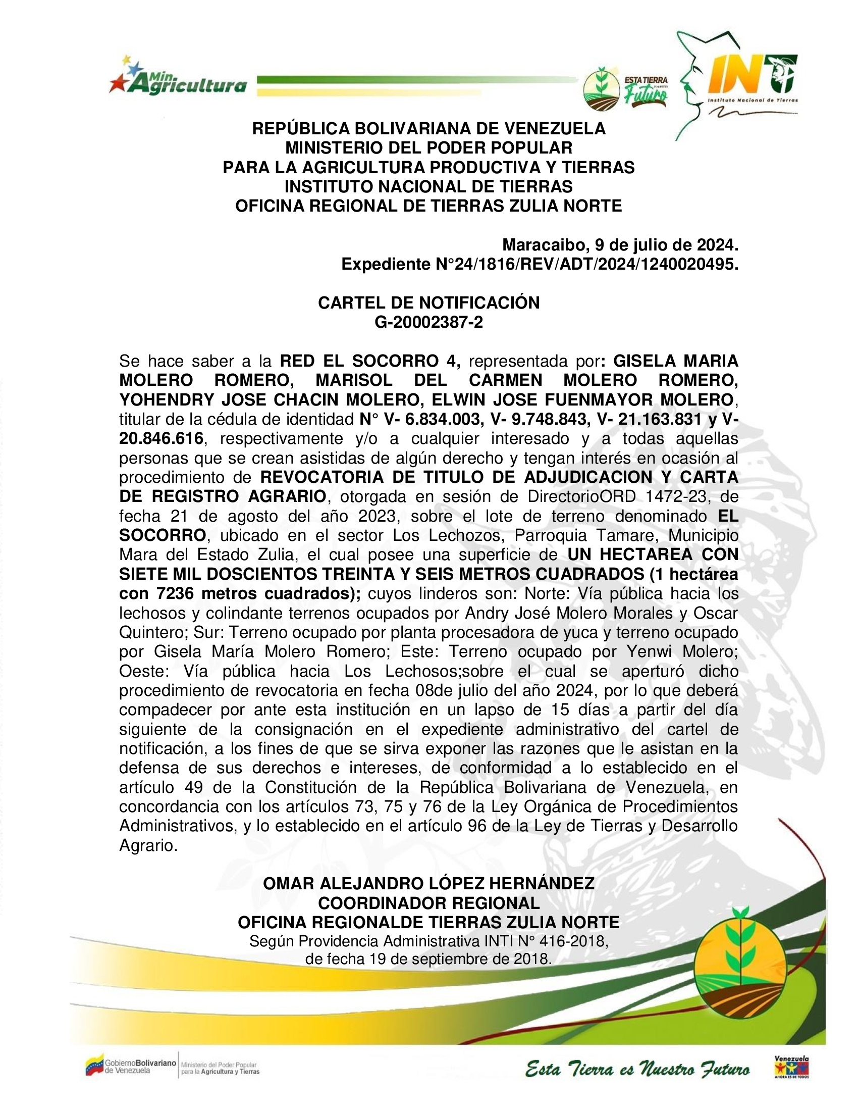 CARTEL EL SOCORRO