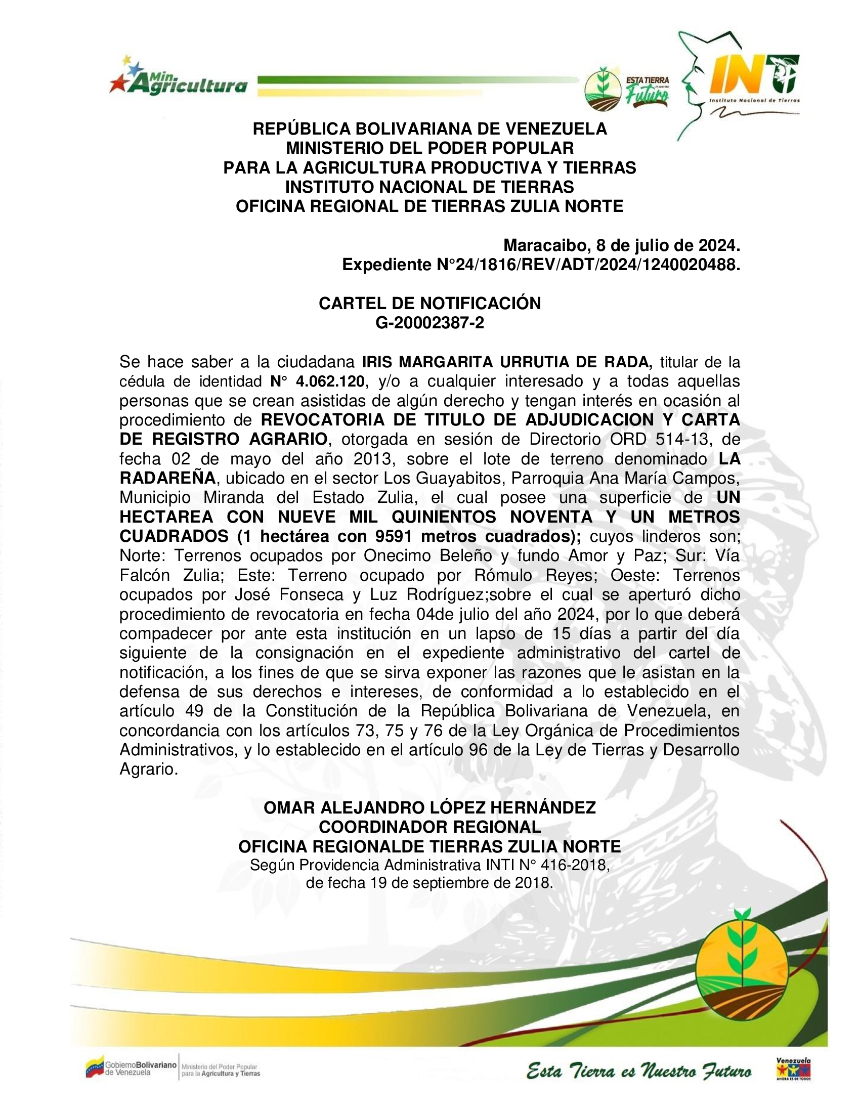 CARTEL LA RADARENA