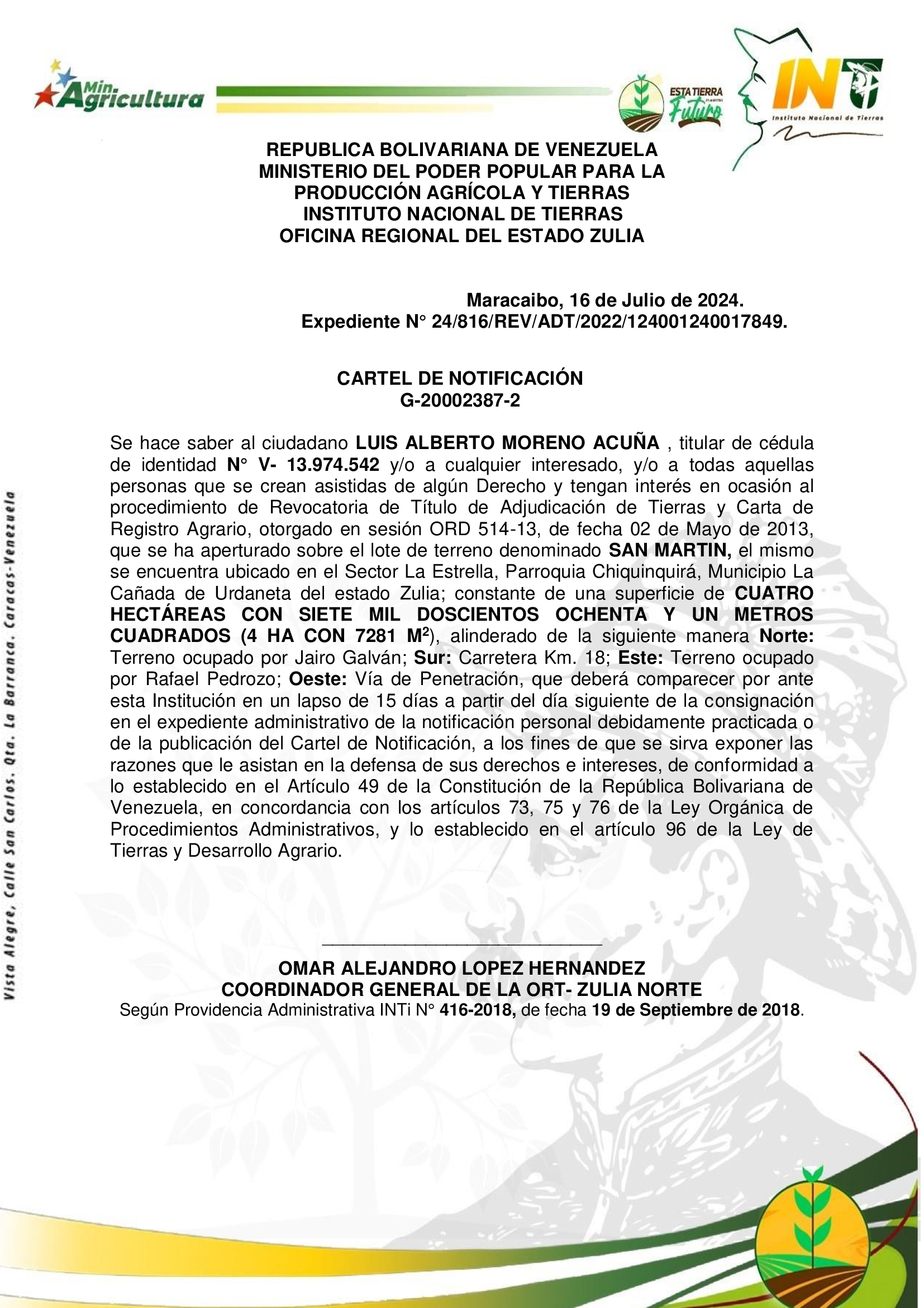 CARTEL SAN MARTIN