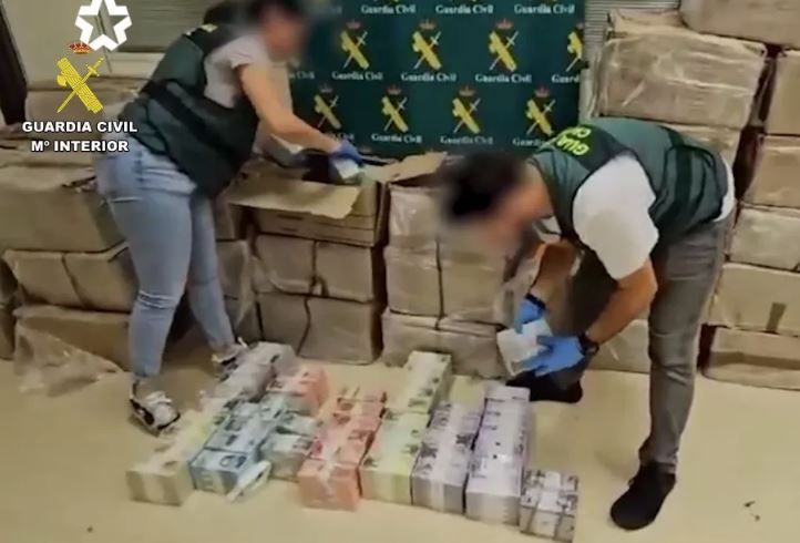 Dinero confiscado en Espana
