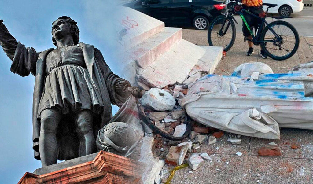 ¿Por qué la figura de Cristóbal Colón se volvió controversial en EE. UU. y Latinoamérica? 2 Estatuas vandalizadas de Colon